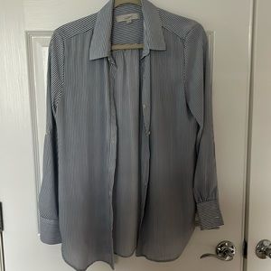LOFT Blue Striped Blouse